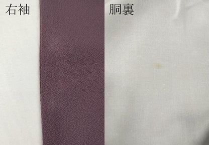 平和屋着物●文化功労者 日本画家　上村淳之　色無地　霞地紋　葡萄鼠色　正絹　逸品　CABF3452ut