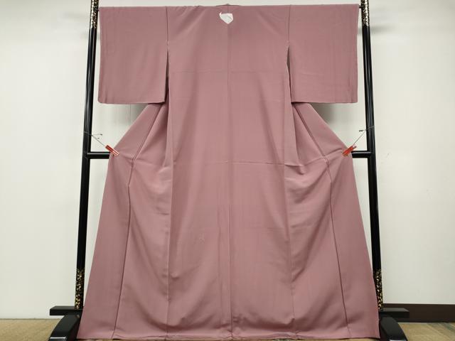 平和屋着物●上質な色無地　石竹色　ロング丈　正絹　逸品　CABF3458ut