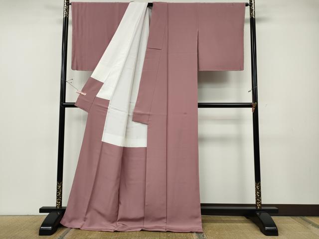 平和屋着物●上質な色無地　石竹色　ロング丈　正絹　逸品　CABF3458ut