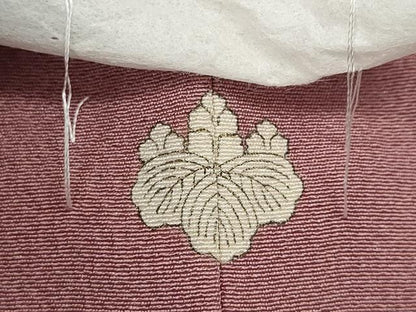平和屋着物●上質な色無地　石竹色　ロング丈　正絹　逸品　CABF3458ut