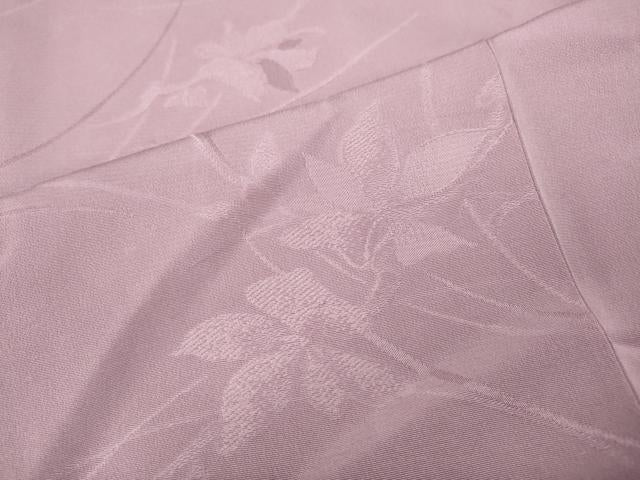 平和屋着物●上質な色無地　草花地紋　撫子色　正絹　逸品　CABF3464ut