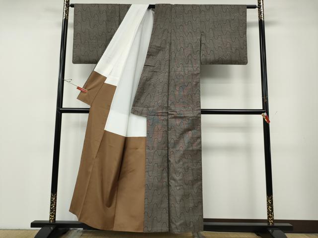 平和屋着物●本場大島紬　9マルキ　吉祥文　正絹　逸品　CABF3465ut