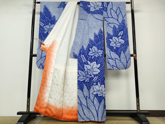 平和屋着物●豪華振袖　総絞り　草花文　正絹　逸品　CABF3468ut