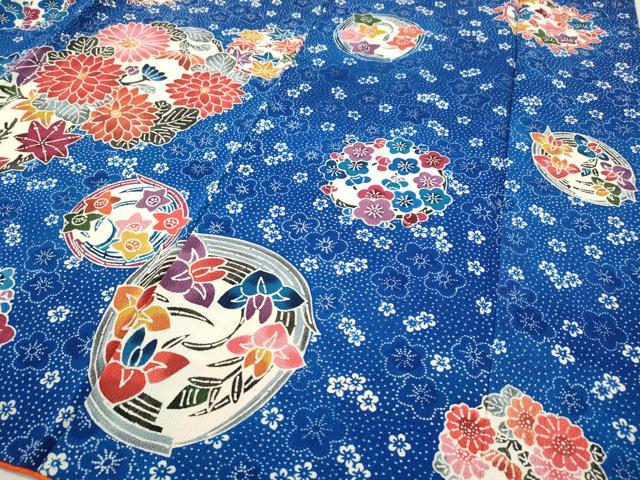 平和屋着物●豪華振袖　型染め　草花丸文　鬼しぼ縮緬　正絹　逸品　CABF3469ut