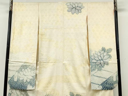 平和屋着物●豪華振袖　総絞り　流水草花文　正絹　逸品　CABF3470ut