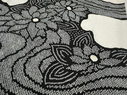 平和屋着物●豪華振袖　総絞り　草花文　正絹　逸品　CABF3472ut