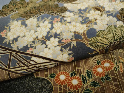 平和屋着物●ブライダルファッションデザイナー・桂由美　黒留袖　風景草花文　暈し染め　金彩　やまと誂製　正絹　逸品　CABF3474ut