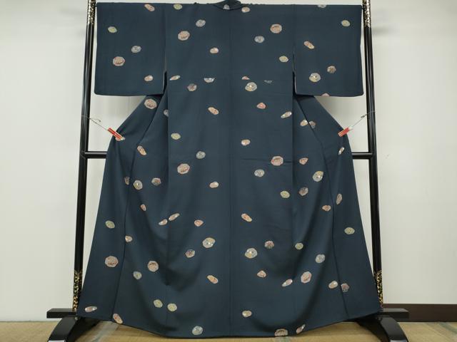 平和屋着物●上質な小紋　草花文　金彩　正絹　逸品　CABF3477ut