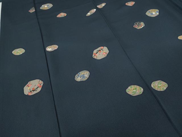 平和屋着物●上質な小紋　草花文　金彩　正絹　逸品　CABF3477ut