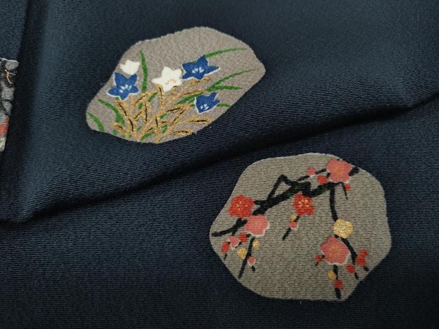 平和屋着物●上質な小紋　草花文　金彩　正絹　逸品　CABF3477ut