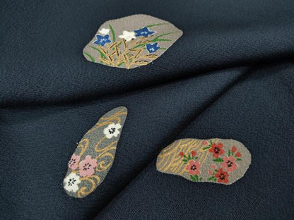 平和屋着物●上質な小紋　草花文　金彩　正絹　逸品　CABF3477ut