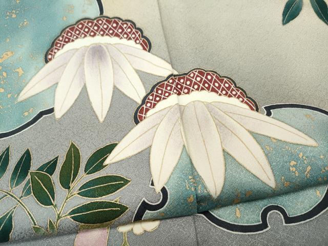 平和屋着物●訪問着　作家物　雪輪草花文　暈し染め　金彩　正絹　逸品　CABF3480ut