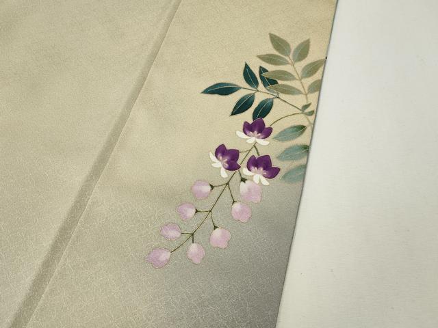 平和屋着物●訪問着　作家物　雪輪草花文　暈し染め　金彩　正絹　逸品　CABF3480ut
