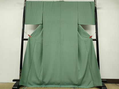 平和屋着物●上質な色無地　薄青色　正絹　逸品　CABF3482ut