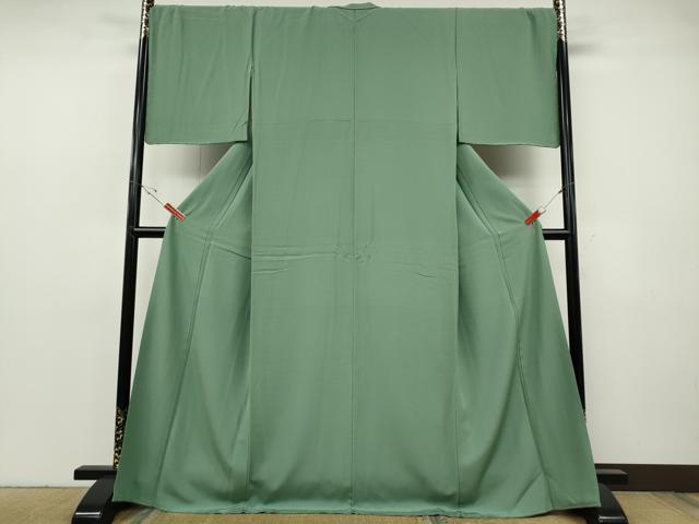 平和屋着物●上質な色無地　薄青色　正絹　逸品　CABF3482ut