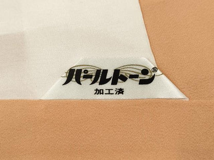 平和屋着物●上質な色無地　芝草花地紋　赤香色　正絹　逸品　CABF3483ut