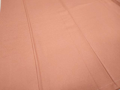 平和屋着物●上質な色無地　舞花地紋　薄紅色　正絹　逸品　未使用　CABF3486ut