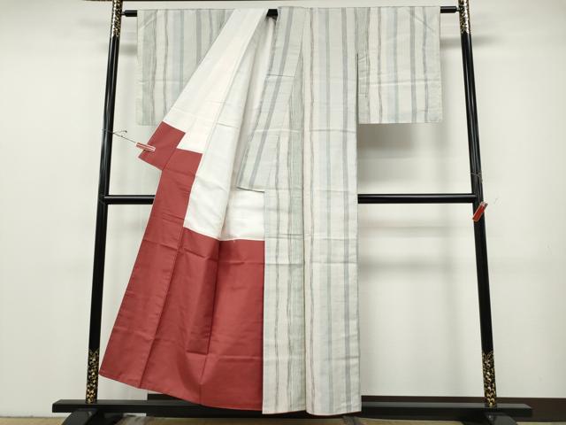 平和屋着物●上質な紬　縞　正絹　逸品　CABF3487ut