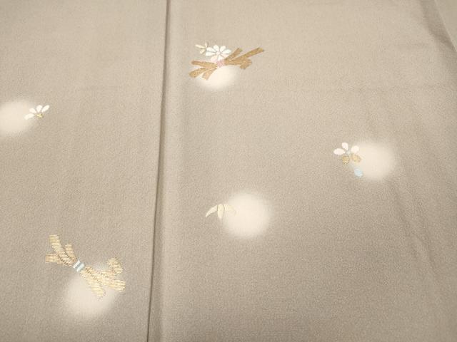 平和屋着物●訪問着　竹屋町刺繍　束ね熨斗花文　蛍暈し　金糸　正絹　逸品　CABF3489ut