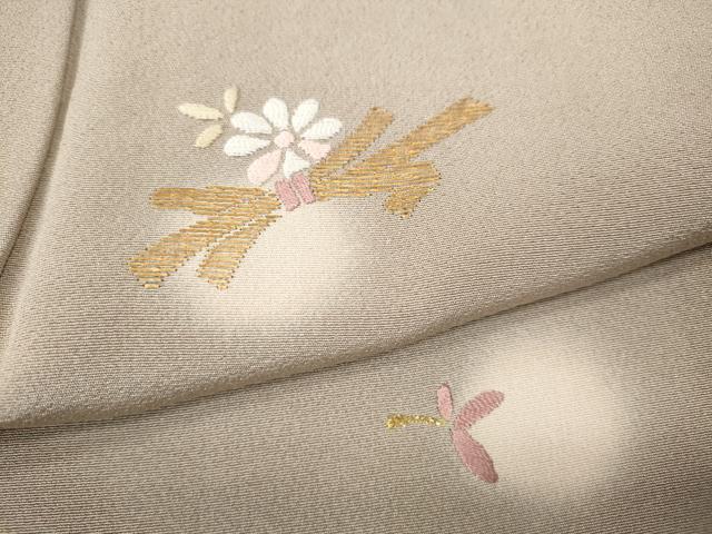 平和屋着物●訪問着　竹屋町刺繍　束ね熨斗花文　蛍暈し　金糸　正絹　逸品　CABF3489ut