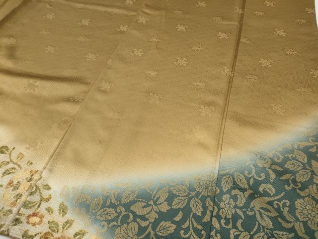 平和屋着物●訪問着　駒刺繍　道長花唐草文　暈し染め　金彩　正絹　逸品　未使用　CABF3490ut