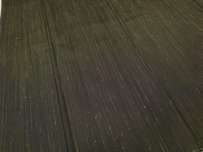 平和屋着物●上質な紬　染織工房きはだや　唐織　縞　反端付き　正絹　逸品　CABF3495ut