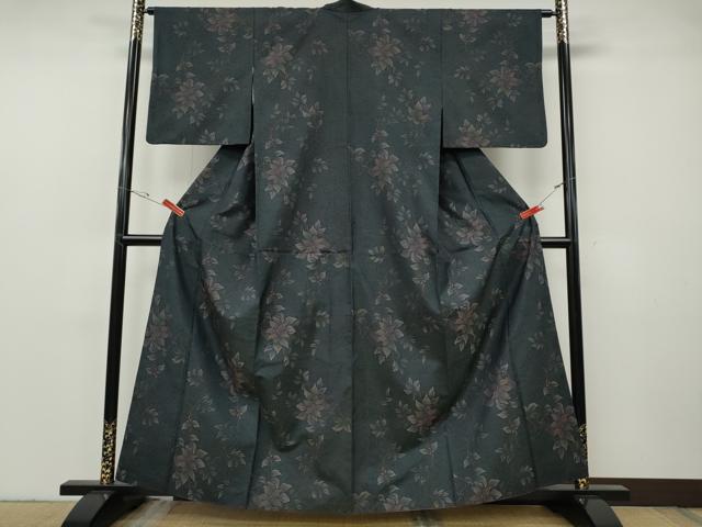 平和屋着物●本場大島紬　枝花文　正絹　逸品　CABF3498ut