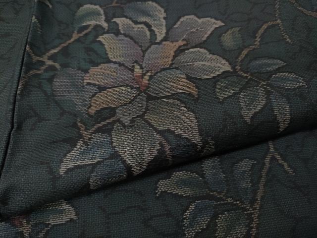 平和屋着物●本場大島紬　枝花文　正絹　逸品　CABF3498ut