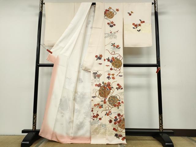 平和屋着物●訪問着　流水花籠文　金彩　正絹　逸品　CABF3499ut