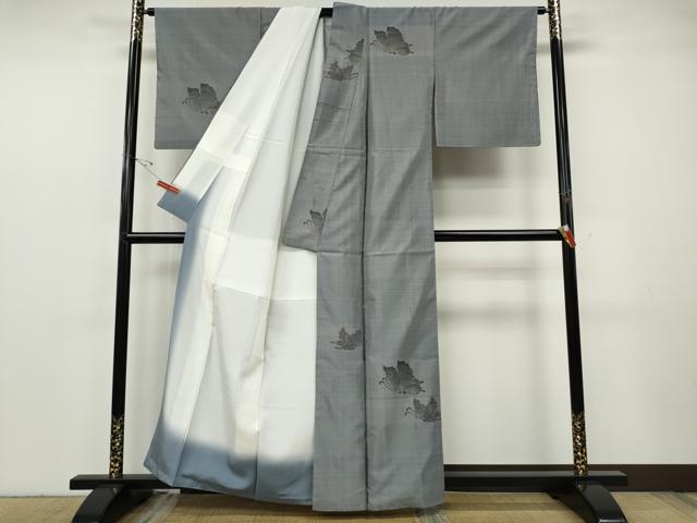 平和屋着物●本場大島紬　訪問着　舞蝶文　正絹　逸品　CABF3501ut