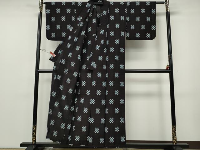 平和屋着物●久留米絣　単衣　吉祥文　綿　逸品　CABF3505ut