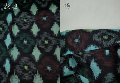 平和屋着物●久留米絣　単衣　吉祥花文　綿　逸品　CABF3506ut
