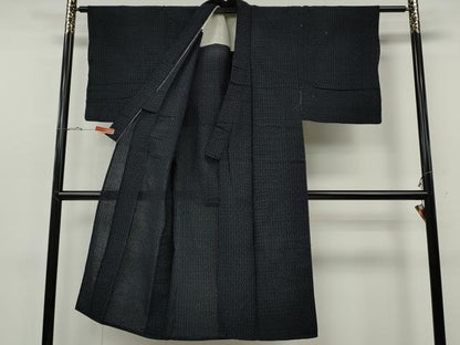 平和屋着物●男性　久留米絣　単衣　立涌文　綿　逸品　CABF3507ut