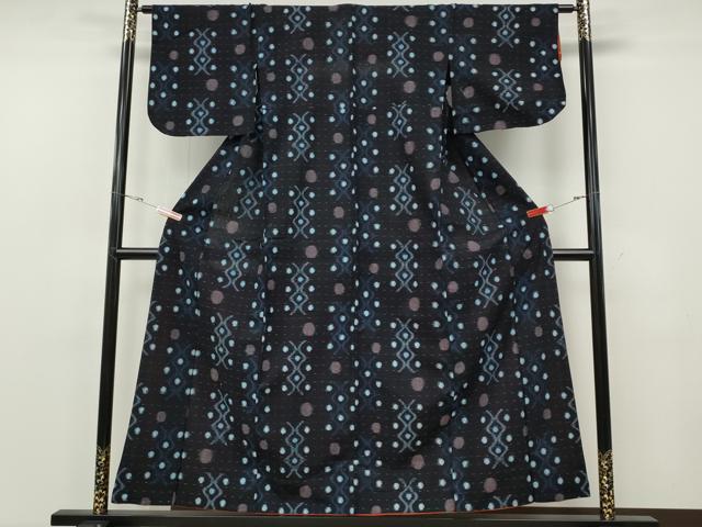 平和屋着物●久留米絣　立涌丸文　綿　逸品　CABF3510ut
