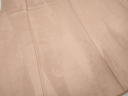 平和屋着物●上質な色無地　道長草花地紋　一斤染色　正絹　逸品　CABF3516ut