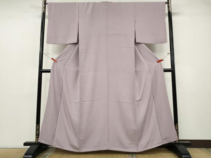 平和屋着物●上質な色無地　紅藤色　正絹　逸品　CABF3517ut
