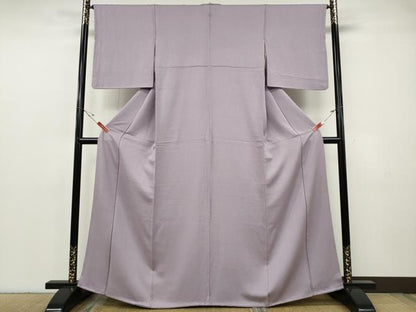 平和屋着物●上質な色無地　霞地紋　紅藤色　正絹　逸品　CABF3519ut