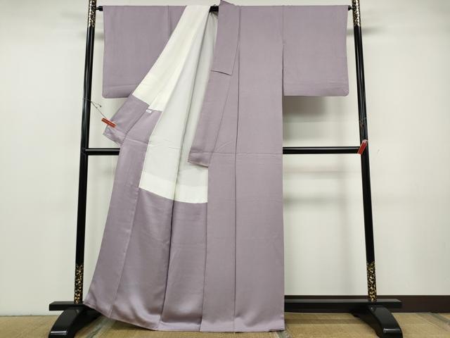 平和屋着物●上質な色無地　霞地紋　紅藤色　正絹　逸品　CABF3519ut
