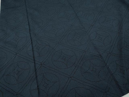 平和屋着物●本塩沢　天井七宝文　正絹　逸品　CABF3520ut