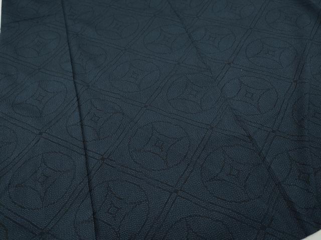 平和屋着物●本塩沢　天井七宝文　正絹　逸品　CABF3520ut