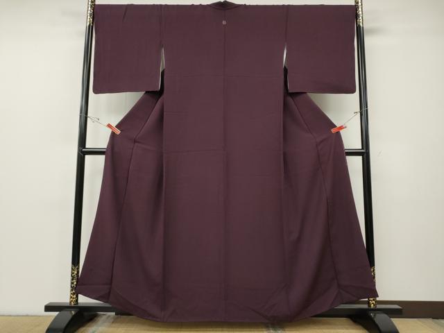 平和屋着物●上質な色無地　霞地紋　似せ紫色　正絹　逸品　CABF3524ut