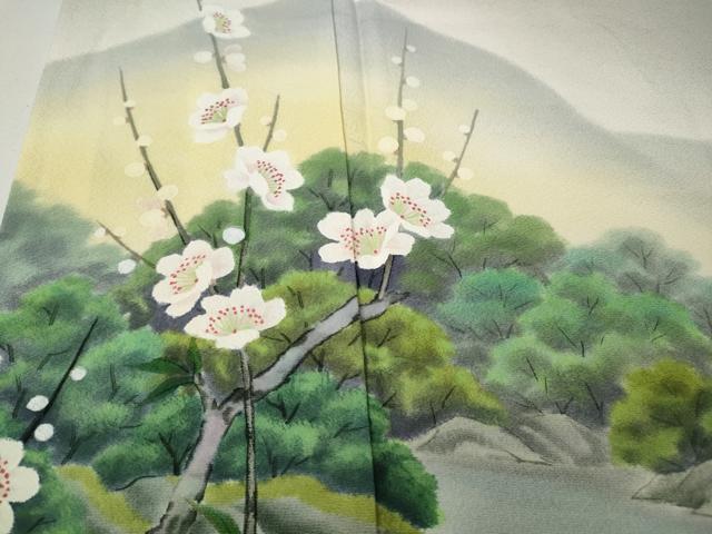 平和屋着物●訪問着　作家物　手描き　流水枝桜文　暈し染め　正絹　逸品　CABF3527ut
