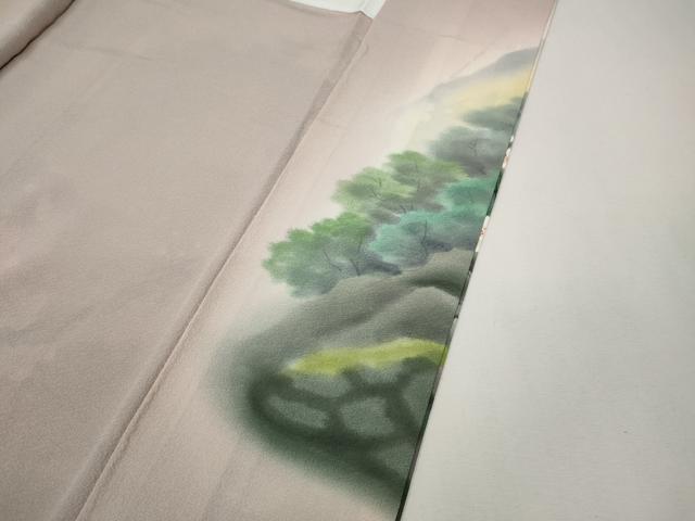 平和屋着物●訪問着　作家物　手描き　流水枝桜文　暈し染め　正絹　逸品　CABF3527ut