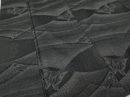 平和屋着物●本場大島紬　9マルキ　舞蝶文　正絹　逸品　CABF3528ut