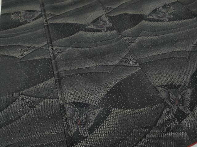 平和屋着物●本場大島紬　9マルキ　舞蝶文　正絹　逸品　CABF3528ut