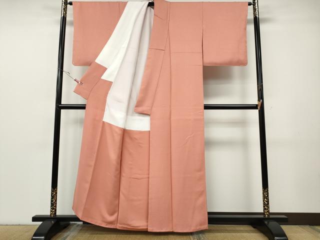 平和屋着物●上質な色無地　菊地紋　薄紅色　正絹　逸品　未使用　CABF3532ut