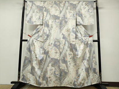 平和屋着物●上質な小紋　吉祥草花文　金彩　伊勢丹扱い　正絹　逸品　CABF3535ut