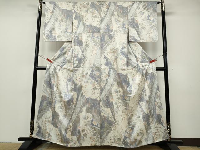 平和屋着物●上質な小紋　吉祥草花文　金彩　伊勢丹扱い　正絹　逸品　CABF3535ut