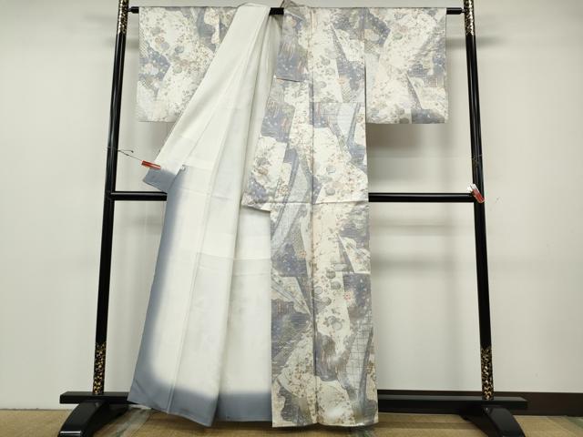 平和屋着物●上質な小紋　吉祥草花文　金彩　伊勢丹扱い　正絹　逸品　CABF3535ut