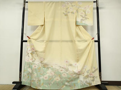 平和屋着物＊夏物 訪問着 絽 枝花文 暈し染め 金銀彩 高島屋扱い 正絹 逸品 CABF3536ut